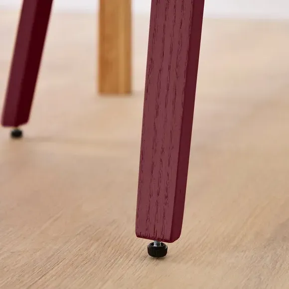 Curved Back Dining Chair - Burgundy, Wood