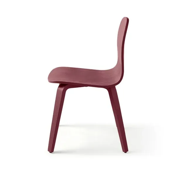 Curved Back Dining Chair - Burgundy, Wood