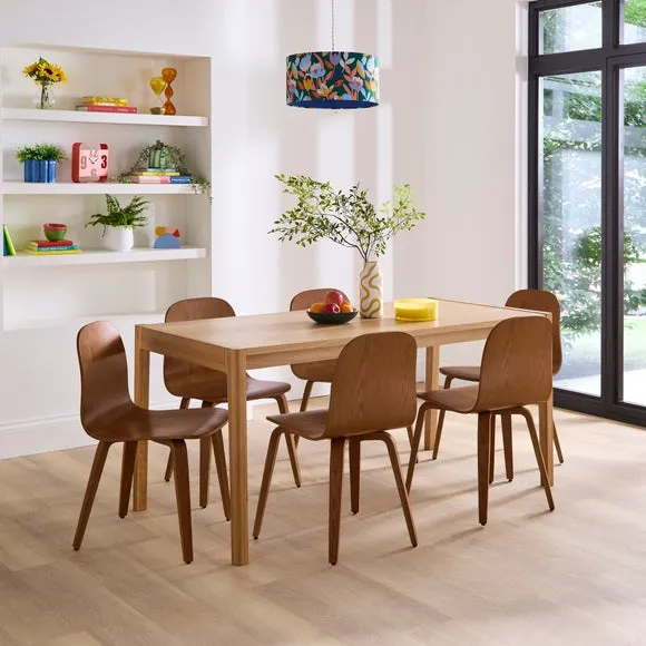 Curved Back Dining Chair - Dark Stained, Wood