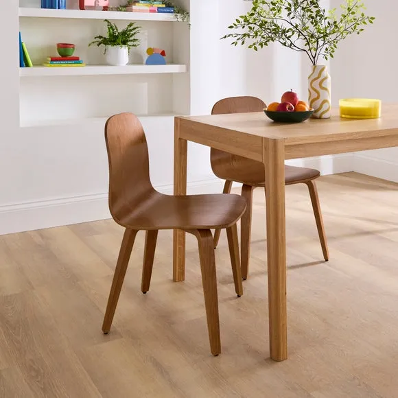 Curved Back Dining Chair - Dark Stained, Wood