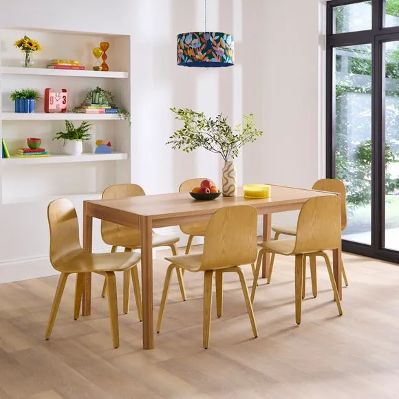 Curved Back Dining Chair - Modern Oak, Wood