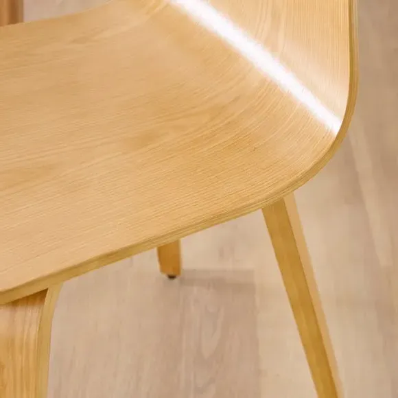 Curved Back Dining Chair - Modern Oak, Wood