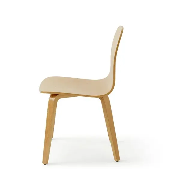 Curved Back Dining Chair - Modern Oak, Wood