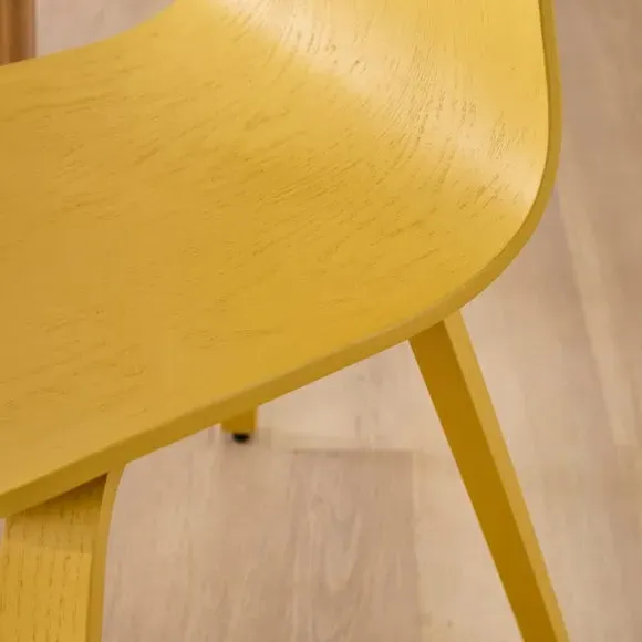Curved Back Dining Chair - Ochre, Wood