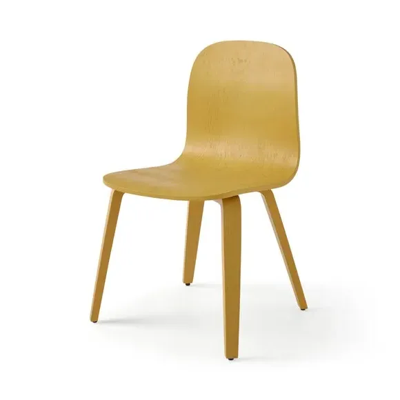Curved Back Dining Chair - Ochre, Wood
