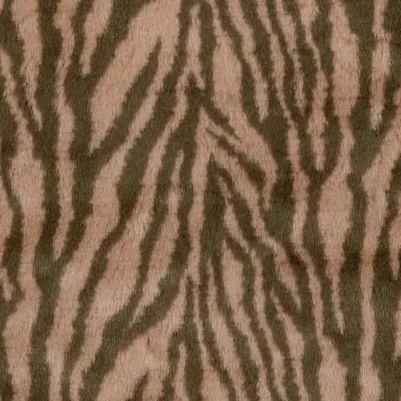 Curved Footstool Zebra Print - Brown, Faux Fur
