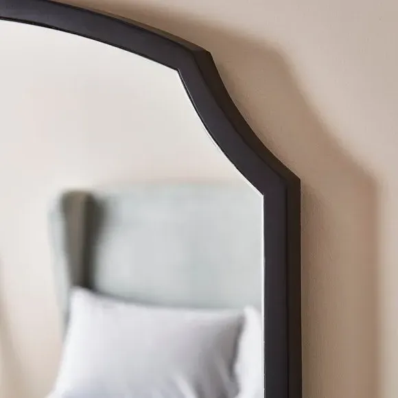 Curved Full Length Wall Mirror - Black