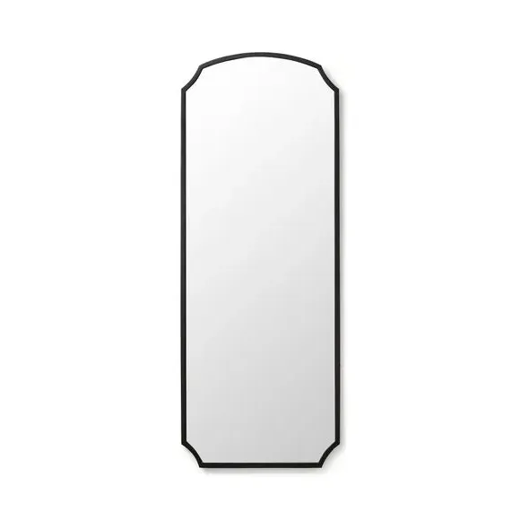 Curved Full Length Wall Mirror - Black