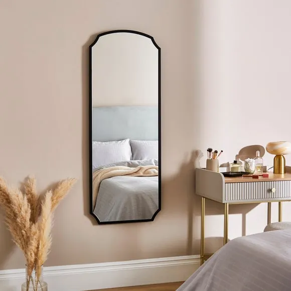 Curved Full Length Wall Mirror - Black image