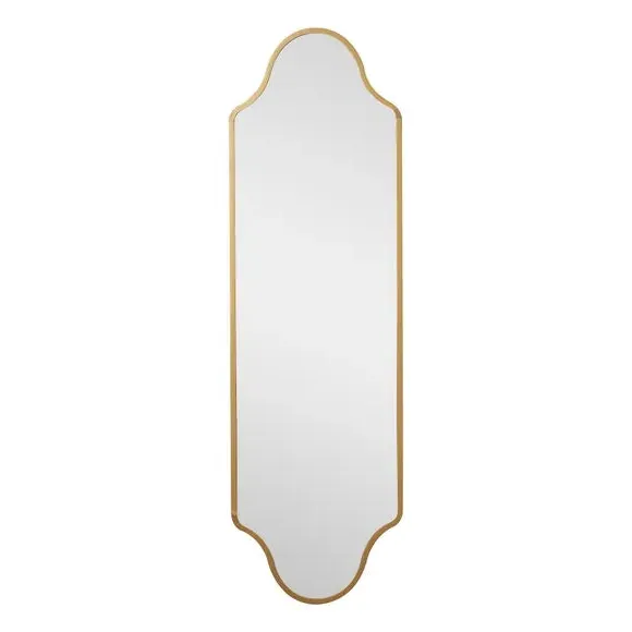 Curved Full Length Wall Mirror - Gold Frame