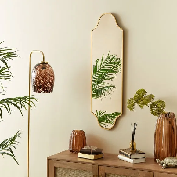 Curved Full Length Wall Mirror - Gold Frame image