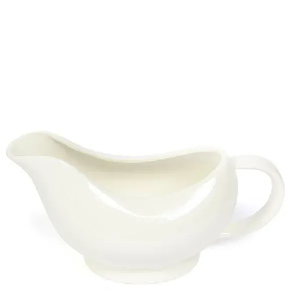 Curved Gravy Boat - White, Porcelain image