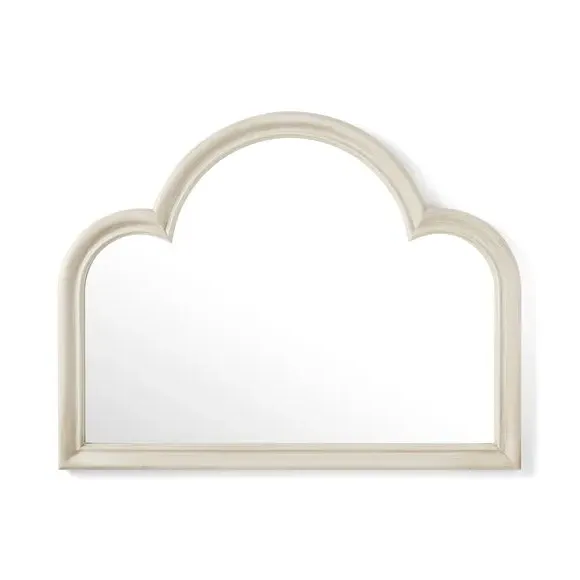 Curved Overmantel Wall Mirror - Sandstone