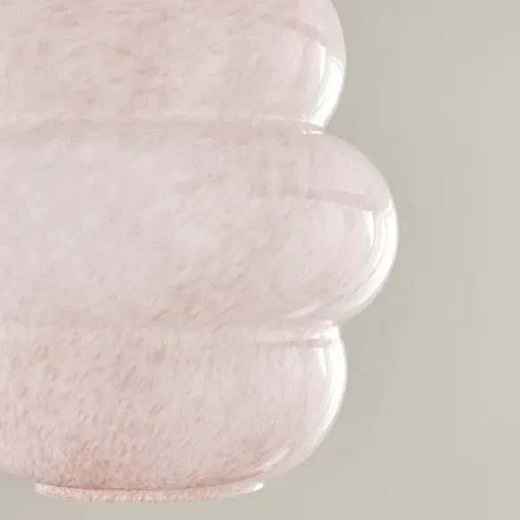 Curved Pendant Shade Easy Fit - Pink, Glass