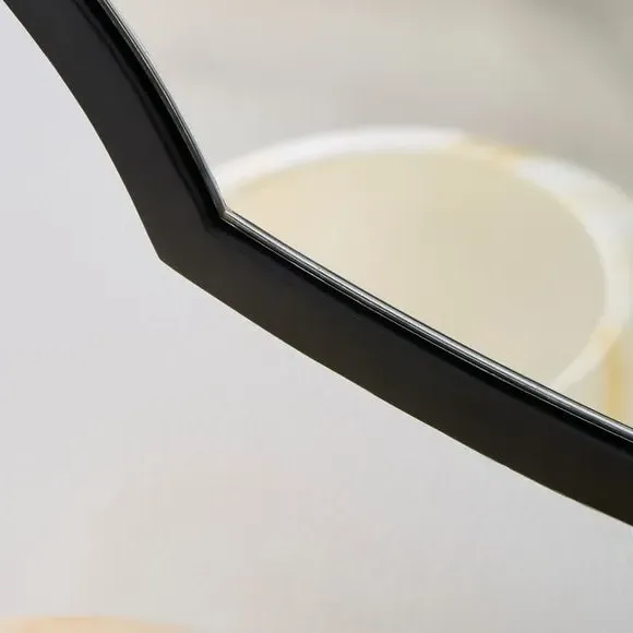 Curved Rectangle Wall Mirror - Black