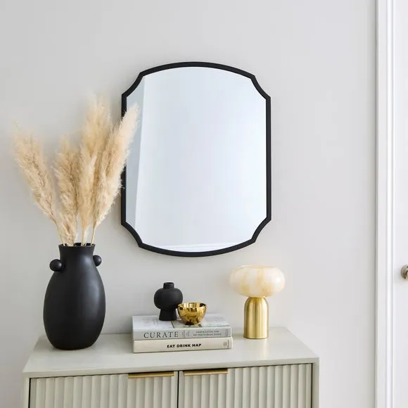 Curved Rectangle Wall Mirror - Black image