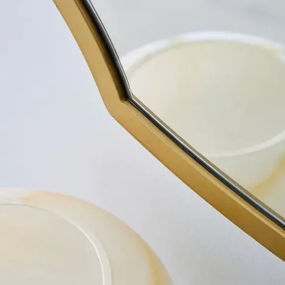 Curved Rectangle Wall Mirror - Gold