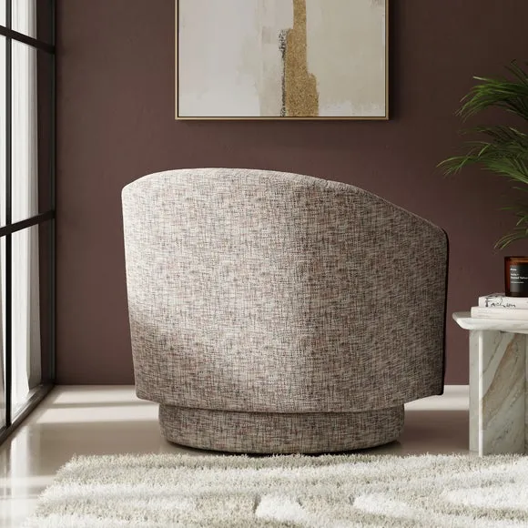 Curved Swivel Chair - Multicolor, Chenille