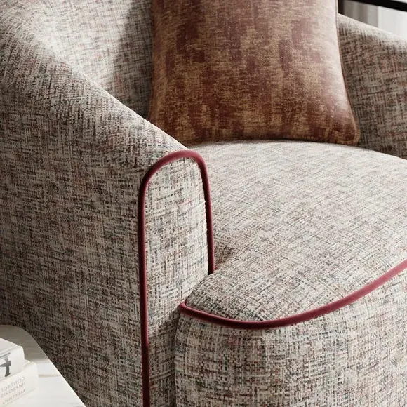 Curved Swivel Chair - Multicolor, Chenille