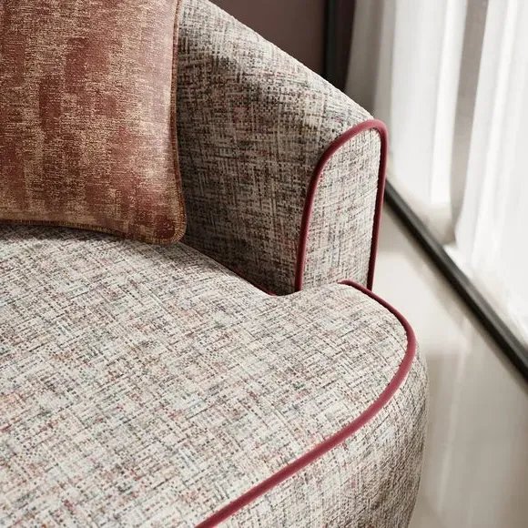 Curved Swivel Chair - Multicolor, Chenille
