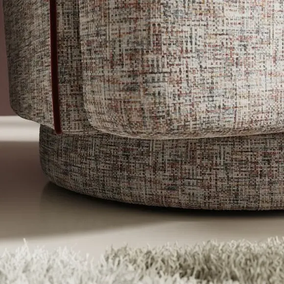 Curved Swivel Chair - Multicolor, Chenille