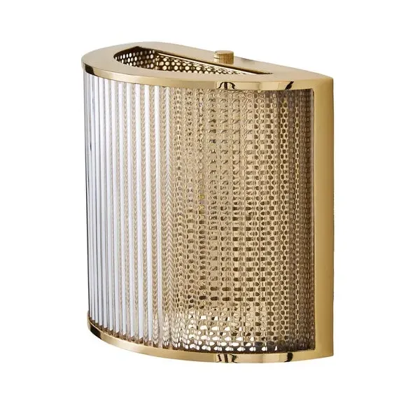 Curved Wall Light with Dimmer - Gold, Glass