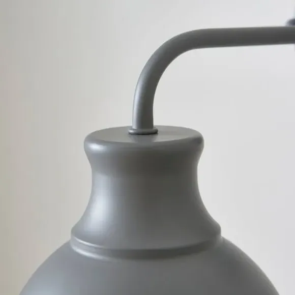 Curved Wall Light with Dimmer - Grey, Matt