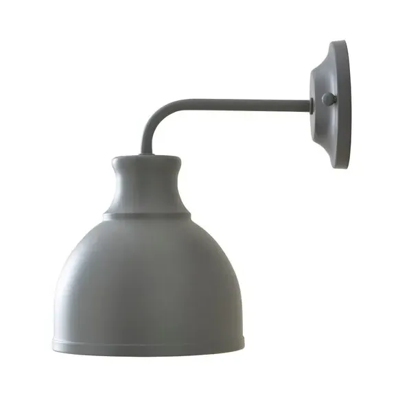 Curved Wall Light with Dimmer - Grey, Matt