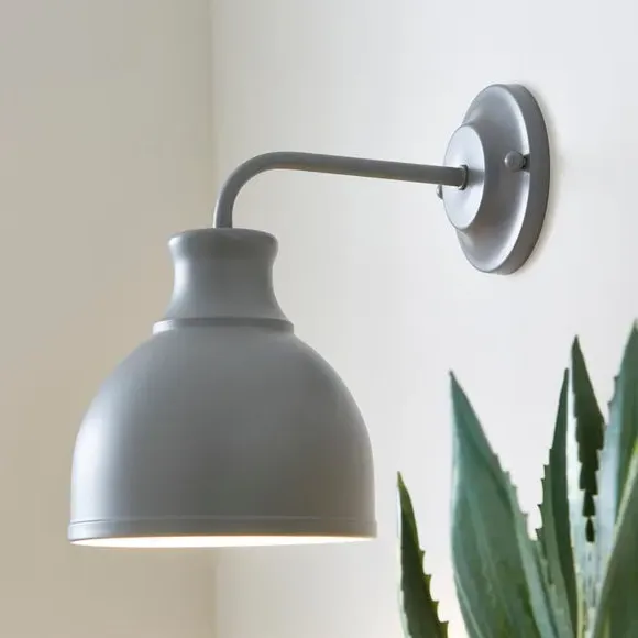 Curved Wall Light with Dimmer - Grey, Matt image