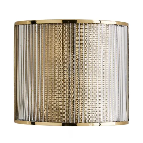 Curved Wall Light with Plug - Gold, Glass