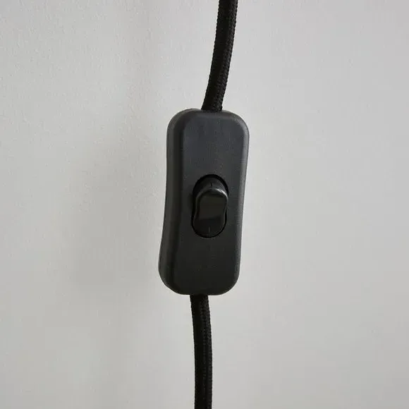 Curved Wall Light with Plug - Silver, Glass