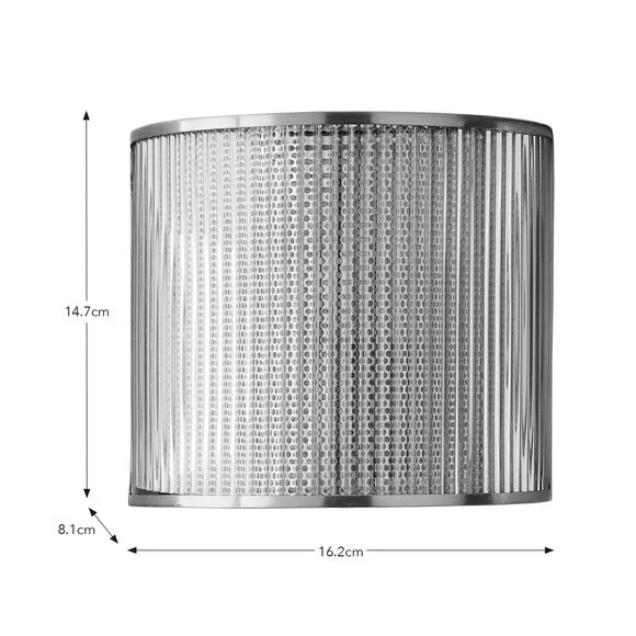 Curved Wall Light with Plug - Silver, Glass