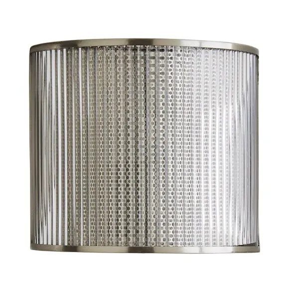 Curved Wall Light with Plug - Silver, Glass