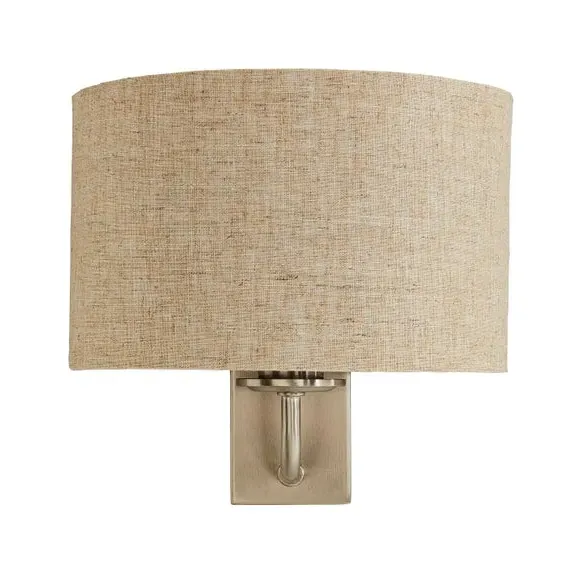Curved Wall Light with Shade - Natural, Linen