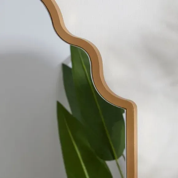 Curved Wall Mirror - Gold Frame