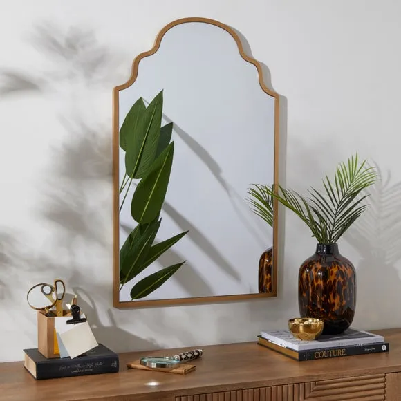 Curved Wall Mirror - Gold Frame image