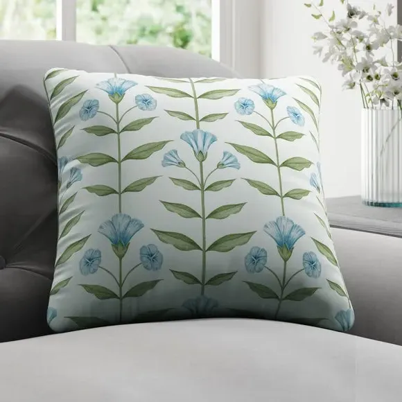 Cushion Cover Botanical Design - Blue, Cotton image