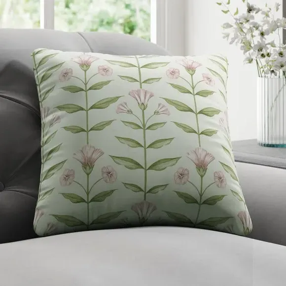 Cushion Cover Botanical Design - Sage, Cotton