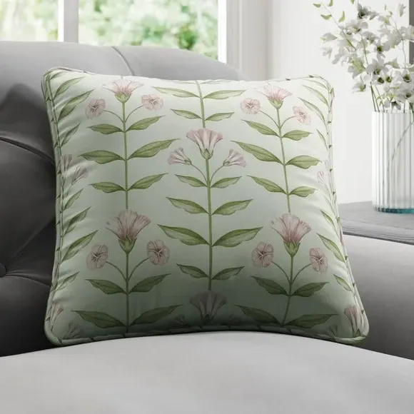 Cushion Cover Botanical Design - Sage, Cotton