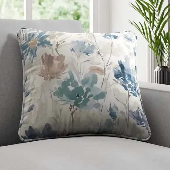 Cushion Cover Fire Retardant - Slate Blue, Fabric