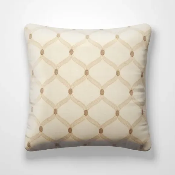 Cushion Cover Geometric Design - Natural, Cotton