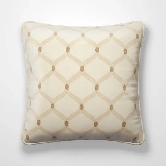 Cushion Cover Geometric Design - Natural, Cotton