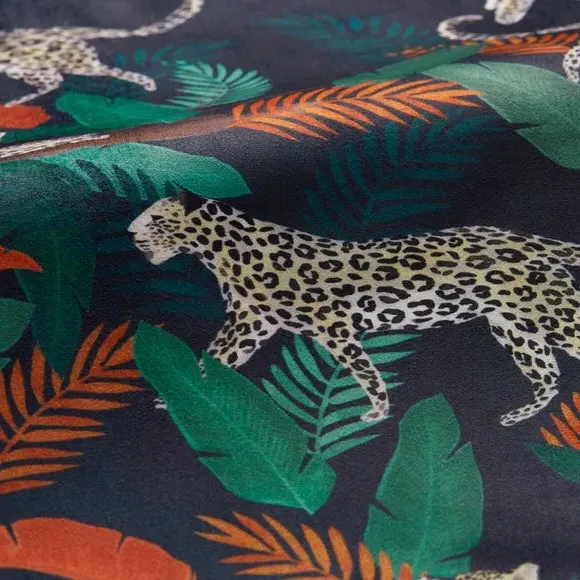 Cushion Cover Leopard Print - Black, Polyester