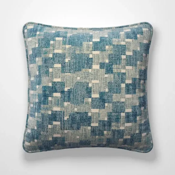 Cushion Cover with Abstract Pattern - Azure