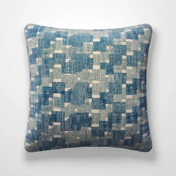 Cushion Cover with Abstract Pattern - Azure