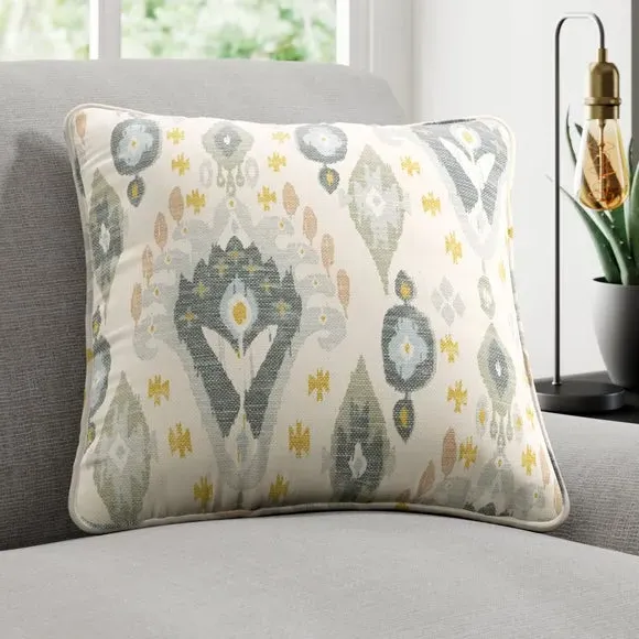 Cushion Cover with Aztec Print - Glacier