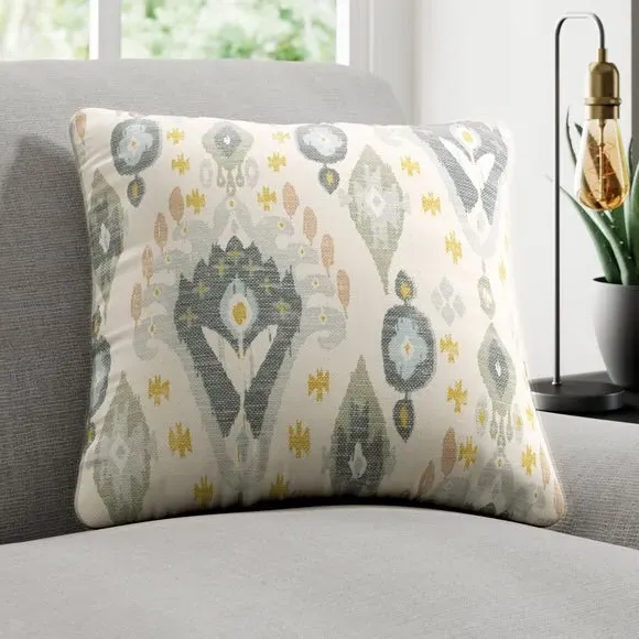 Cushion Cover with Aztec Print - Glacier image