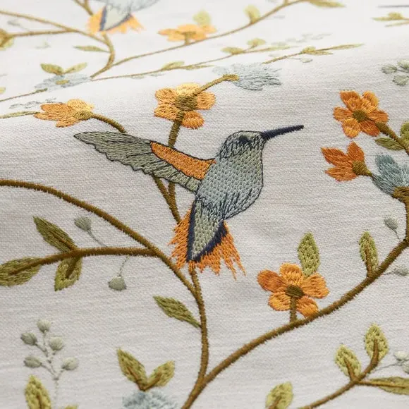 Cushion Cover with Birds & Floral - Clementine