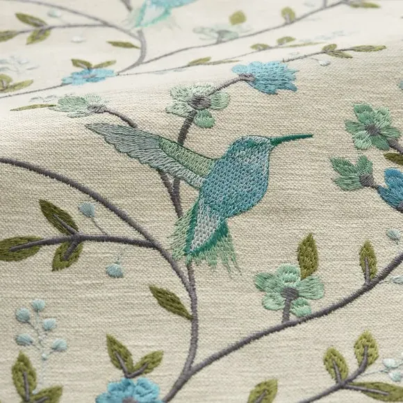 Cushion Cover with Birds & Floral - Indigo