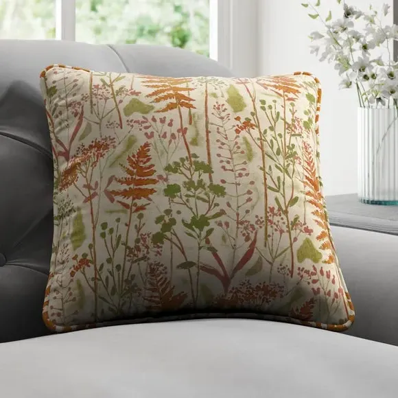 Cushion Cover with Botanical Print - Autumn, Cotton